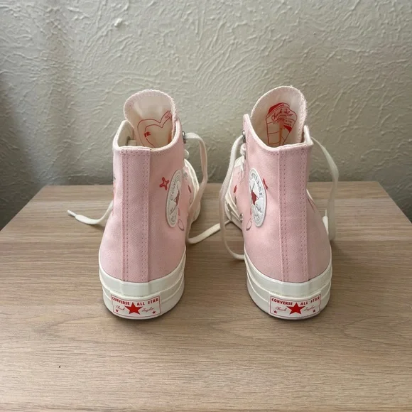 Pink Heart High Top Converse - Valentines Day Edition - Picture 3 of 5